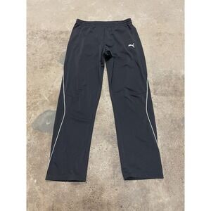 Puma Track Pants Mens Large Black Sportlifestyle Elastic Waist Athletic 652967